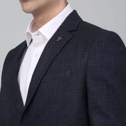 Cantabil Checked Notched Lapel Single Breasted Blazer image 4