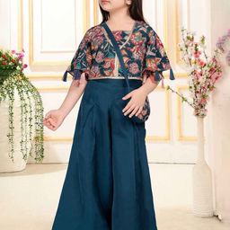 Lagorii Girls Floral Embroidered Top with Palazzos & Sling Bag-image-50