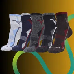 MJE Men Pack Of 5 Patterned Ankle Length Socks-10