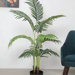 ARICK DECOR Green 1 Pieces Palm Artificial Plant With Pot-image-80