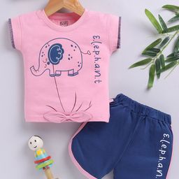 Toonyport Girls Printed Round Neck Pure Cotton Top With Shorts-picture-49