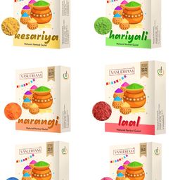 VEDANUM 6Pcs Green & Pink Natural Herbal Gulaal-29