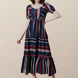 Chemistry Print Crepe Fit & Flare Midi Dress-image-37