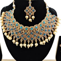 VATSALYA creation Women Turquoise Blue Jewellery Set-image-31