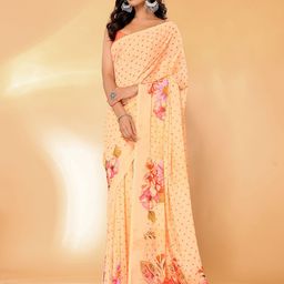 Janasya Women Georgette Floral Printed Saree With Unstitched Blouse Piece-image-28