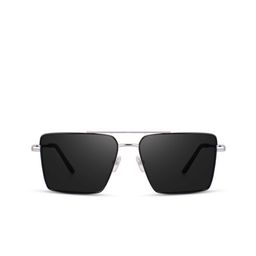 SPADEACES Unisex Black Lens & Silver-Toned Rectangle Sunglasses With UV Protected Lens-picture-45