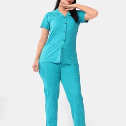SWEET MOON Printed Shirt With Pyjama Night suit-image-47