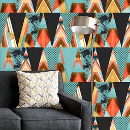 ArtzFolio Printed UV-Resistant Anti-Bacterial Abstract Geometrical Triangles Peel & Stick Wallpaper-image-81