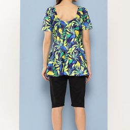 Aarika Leaf Printed Plus Size Swim Suit With Goggle image 3