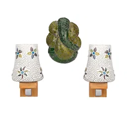 Somil Indore Mosaic Decorative Lamp Combo of Matching Wall Lamp & Blessing God Ganesh Wall Lamp, Multi Compatible with LED, Size: 14 X 14 X 22 Cm, Pack of 3.-image-65