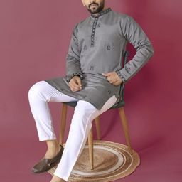 ATOXIC Men Grey Kurtas-image-106