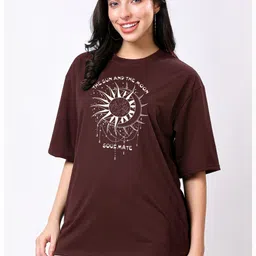 TQH Women Pack of 2 Typography Printed Round Neck Oversized T-shirts-picture-11