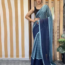 KAYOMMI Striped Pure Chiffon Ready to Wear Saree-image-78
