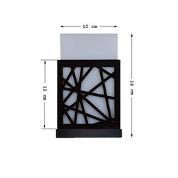 Gojeeva Black & White Geometric Printed Wooden Square Shaped Wall Lamp image 4