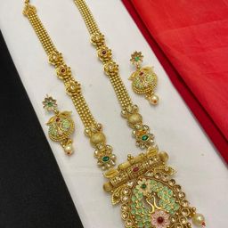 Vardayani Creation Gold-Plated Copper Artificial Stones Jewellery Set-image-55