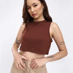glitchez Round Neck Crop Top-picture-31