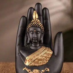 CRAFTAM Black and Gold-Toned Palm Buddha Idol Showpiece-picture-33