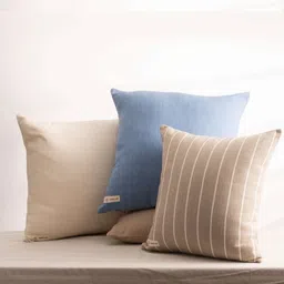Copper-Red Brown Striped Square Cushion Covers-image-89