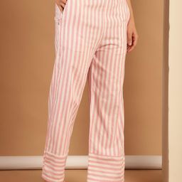Overlock Women Regular Fit Striped Parallel Lounge Pants-image-79