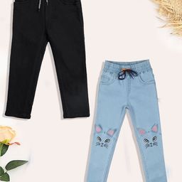 YK Boys Slim Fit High-Rise Light Fade Embroidered Jeans-image-76