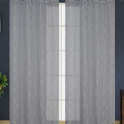 Galaxy Home Decor Grey Set of 2 Sheer Window Curtain-12