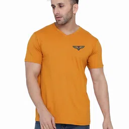BEYOU FASHION V-Neck Short Sleeves Applique Slim Fit T-shirt-image-66