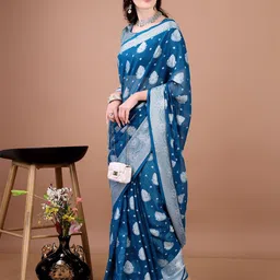 Leelavati Woven Design Zari Pure Georgette Kanjeevaram Saree-picture-37