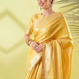 KALINI Mustard Pure Silk Embellished Sarees-image-66