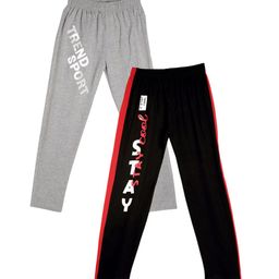 Fashionable Pack Of 2 Pure Cotton Mid-Rise Lounge Pants-image-57