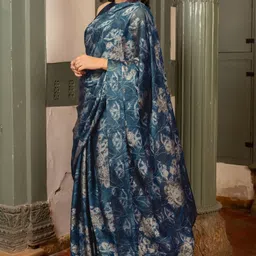 KALINI Floral Printed Saree With Unstitched Blouse-image-91