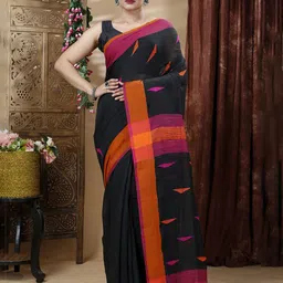 SLAGHA Woven Design Pure Cotton Khadi Saree-image-76