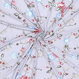 Monte Carlo Edmond Blue & Pink Floral Printed 144 TC King Bedsheet Set 2.70 m x 2.70 m image 5