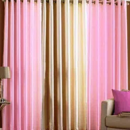 BELLA TRUE Pink & Cream 3 Pieces Long Door Curtains-image-97