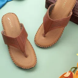 TRASE Women Open Toe Flats with Laser Cuts-image-87