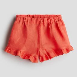 H&M Frilled Linen Shorts-image-92