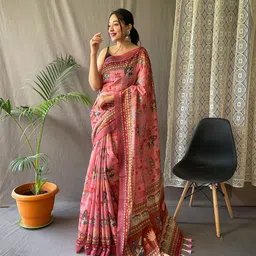 MORDEN MUSE Kalamkari Printed Pure Cotton Saree-picture-24