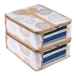 Kuber Industries White Pack of 2 Gola-Printed With Visible Window Multi-Utility Organisers-38