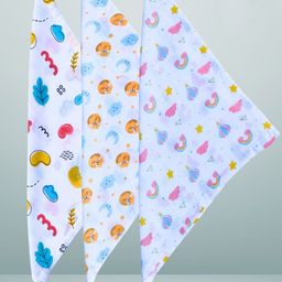 BAESD Kids Set Of 3 Printed Organic Muslin Cotton Baby Wash Cloths-image-53
