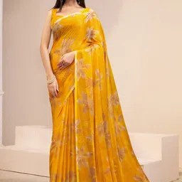Garden Vareli Floral Printed Zari Saree-picture-28