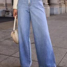 all about you Women Wide Leg High-Rise Light Fade Jeans-picture-3