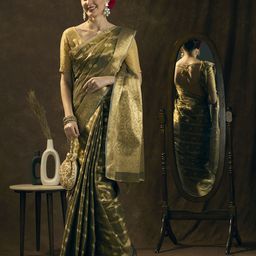JUST FASHION Woven Design Zari Tissue Banarasi Saree-image-68