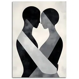 Craftnest creations Grey & Black Single Piece Canvas Abstract Wall Paintings-picture-41