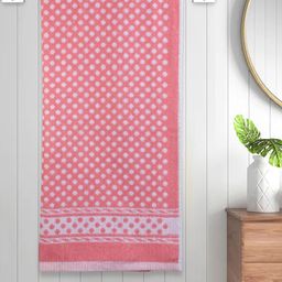 Myntra Elegant Homes Pink & White Printed Cotton 450 GSM Bath Towel-image-22