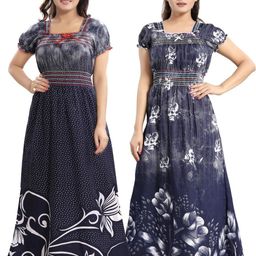 Inner Beats Pack Of 2 Cotton Blend Nightdress-picture-47