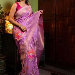 SHOP DROP Woven Design Pure Silk Designer Banarasi Saree-image-90