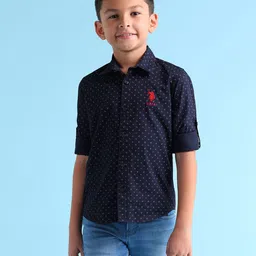 U.S. Polo Assn. Kids Boys Printed Pure Cotton Casual Shirt-image-56