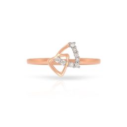 BHIMA 18Kt BIS Hallmark 750 Purity Rose Gold Duo Prism Diamond Ring-image-10