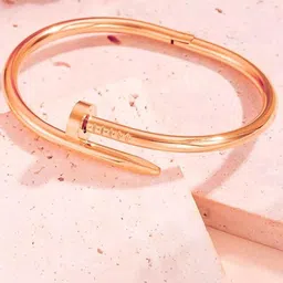 DressBerry Women American Diamond Antique Rose Gold-Plated Kada Bracelet-33