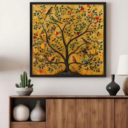 999Store Yellow & Green An Artistic Representation Of A Tree Canvas Painting Wall Art-image-22