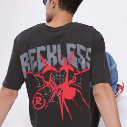glitchez Typography Printed Drop-Shoulder Sleeves Oversized T-shirt-image-75